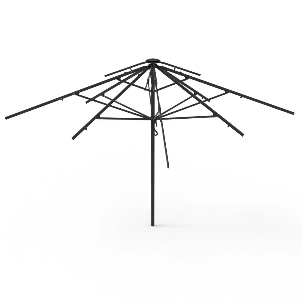 Gestell DarkLume Sonnenschirm (Quadrat / 3.5 m / 4 Segmente, mit Doppeldach, Aluminiumgestell, anthrazit RAL 7021 Pulverbeschichtung, Mast ⌀60 mm, 1 Stk in Kartonage mit Loch für den Mast)