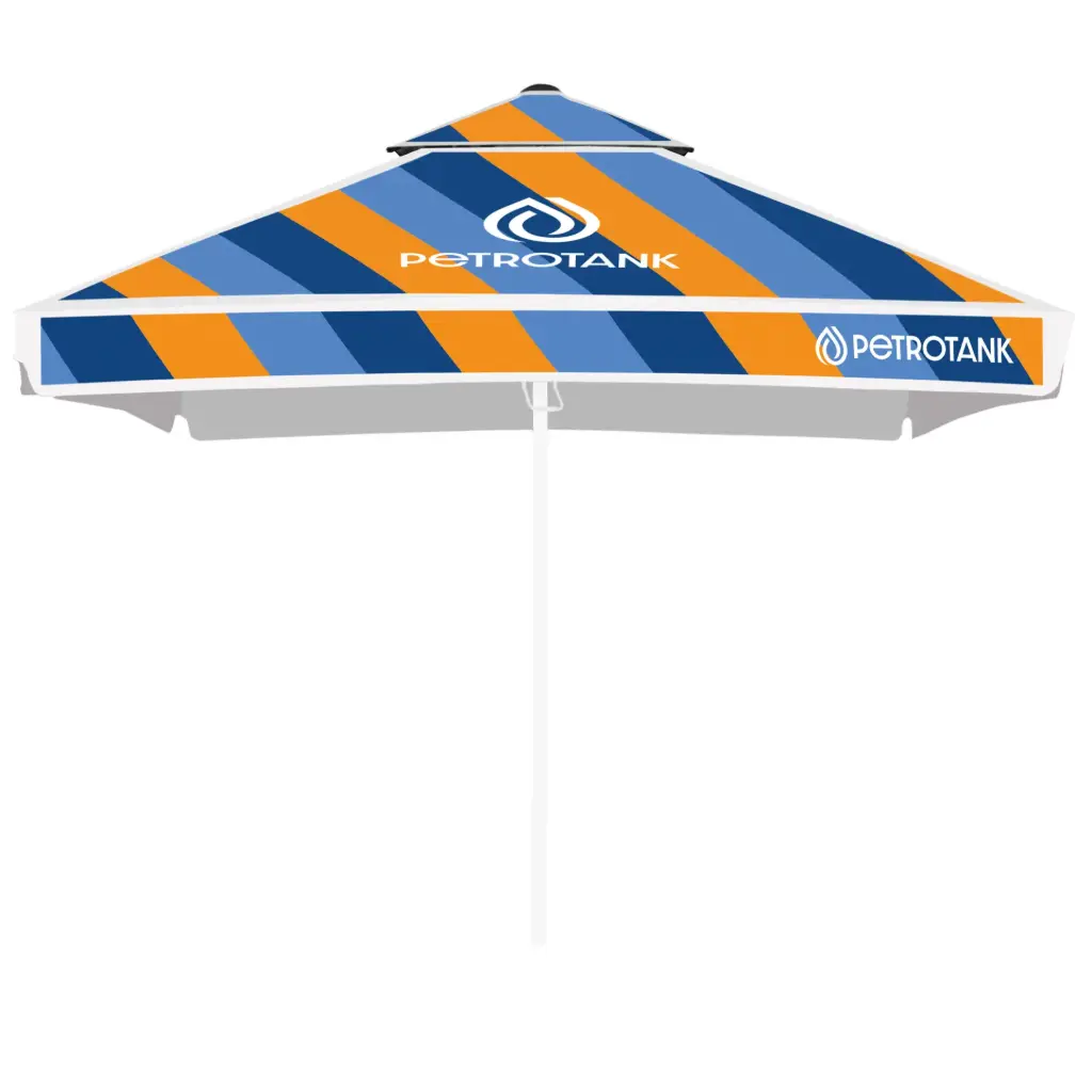 Bespannung Flachsiebdruck für DarkLume Sonnenschirm (Quadrat / 3.5 m / 4 Segmente, mit Doppeldach, Gewebe 100% Polyester, Stoffgewicht 215± 10 g/m², ohne Volant / gesäumt, bis 5 Stk in Kartonage)